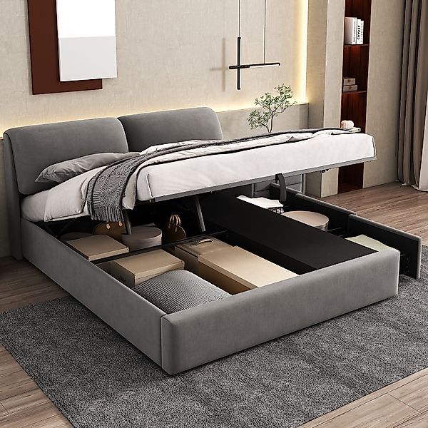 STILVORA Polsterbett 180×200 Bettgestell mit Bettkasten,Jugendbett günstig online kaufen