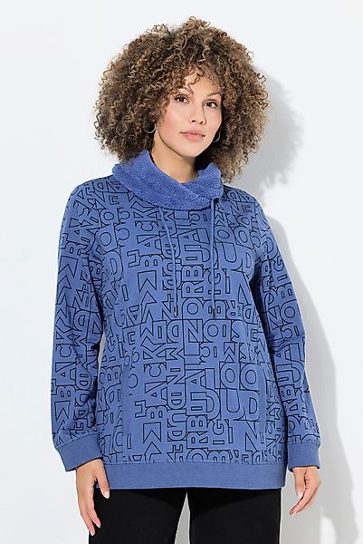 Ulla Popken Sweatshirt Sweatshirt bedruckt Teddy-Stehkragen günstig online kaufen