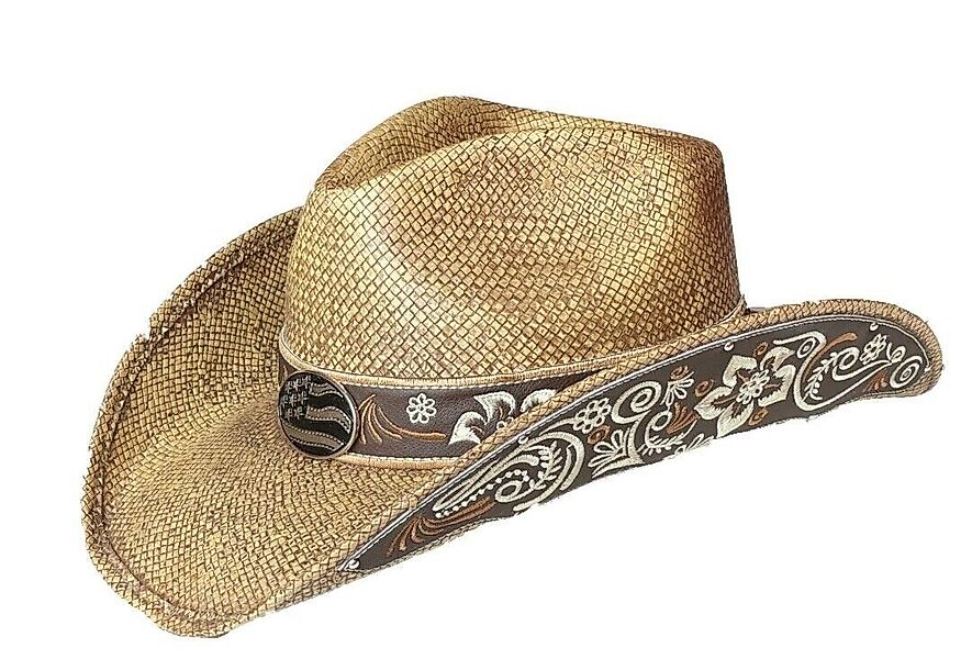 Westernlifestyle Strohhut Naturfarbener Cowboyhut Westernhut mit günstig online kaufen