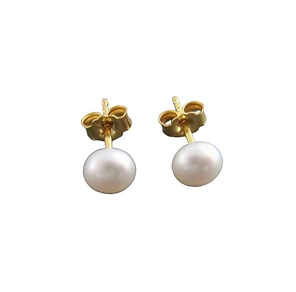 NICEANDnoble Paar Ohrstecker 585er Gelbgold Ohrstecker mit Süßwasserperle, günstig online kaufen
