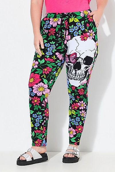 Angel of Style Funktionshose Joggpants gerades Bein Blumen/Totenköpfe günstig online kaufen