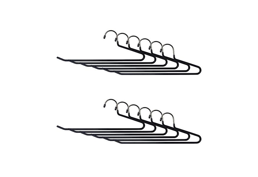 relaxdays Kleiderbügel Rutschfestes Hosenbügel Set, (Set, 12-tlg), schwarz günstig online kaufen