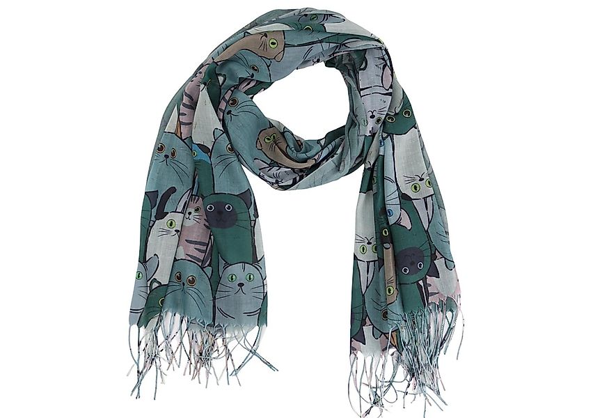 MIRROSI Modeschal Weicher & Leicht Großes Schal, ca.70x185cm, Katzen Print, günstig online kaufen