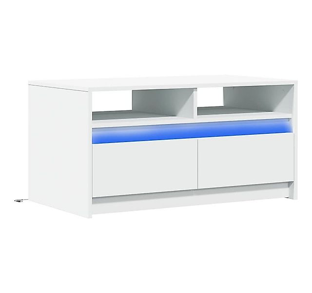 vidaXL Couchtisch LED-Couchtisch Weiß Holzwerkstoff (1-St) günstig online kaufen