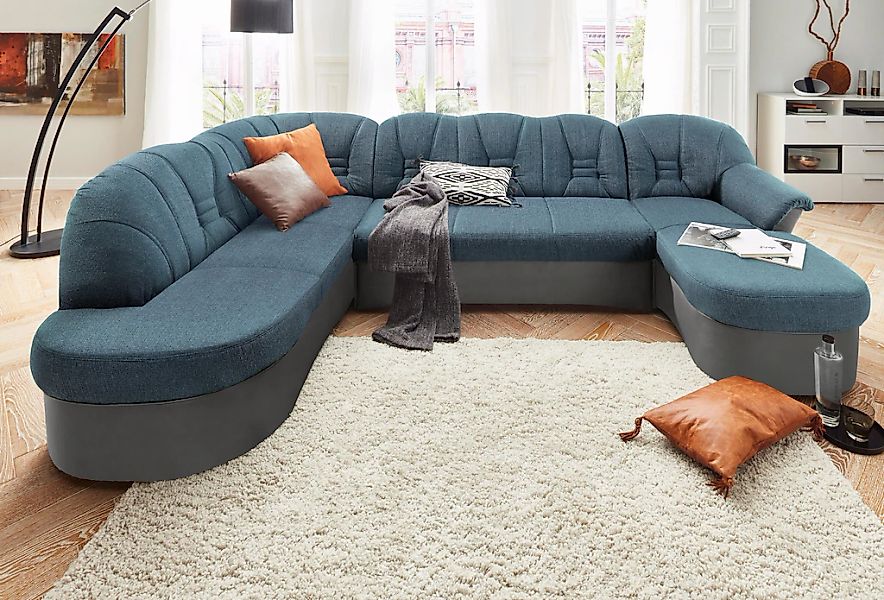 DOMO collection Wohnlandschaft "Elva, zeitloses Design, elegante Rückenstep günstig online kaufen