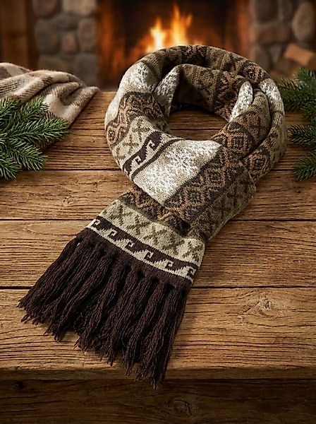 SUBLEVEL Strickschal Klassischer Norweger-Strickschal, Zeitloses Winter-Acc günstig online kaufen
