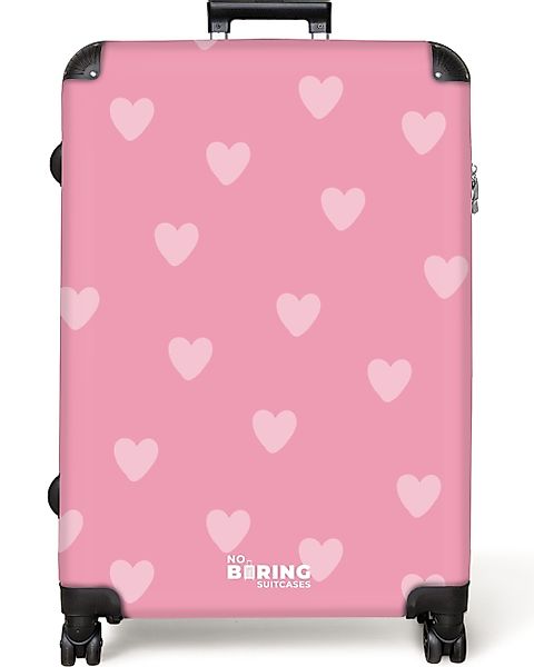 NoBoringSuitcases.com© Hartschalen-Trolley Herzen - Rosa 77 günstig online kaufen