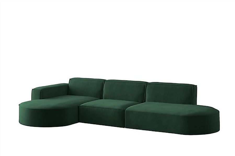 Fun Möbel Ecksofa Designersofa PALMA mit Ottomane in Stoff Noel oder Scala, günstig online kaufen