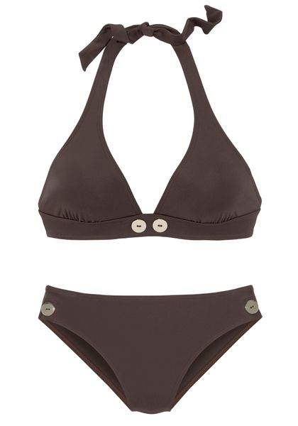 Vivance Triangel-Bikini mit goldfarbenen Zierknöpfen günstig online kaufen