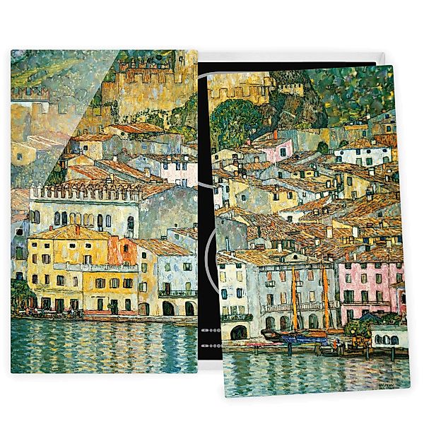 2-teilige Herdabdeckplatte Glas Kunstdruck Gustav Klimt - Malcesine am Gard günstig online kaufen