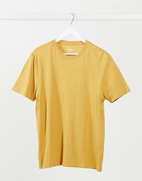 New Look – T-Shirt mit Rundhalsausschnitt in Gelb günstig online kaufen