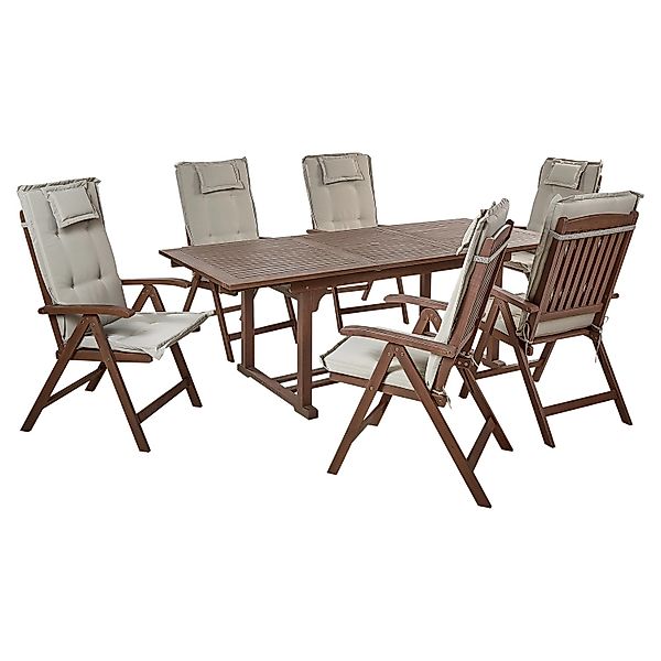 Beliani Gartentisch Set AMANTEA Taupe günstig online kaufen