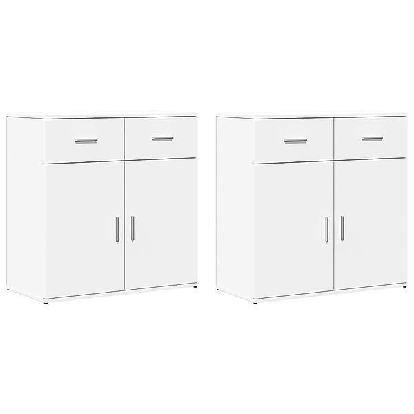 vidaXL Sideboards 2 Stk Weiß 79x38x80 cm Holzwerkstoff 3276616 günstig online kaufen
