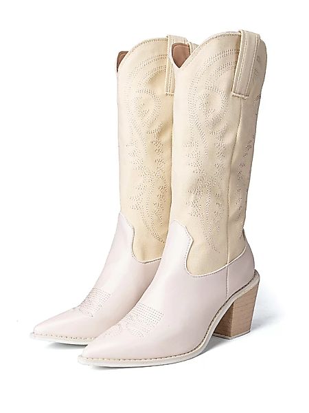 Bestickte spitze Zehe Chunky Heel Slip-on Western Cowboy Stiefel für Damen günstig online kaufen