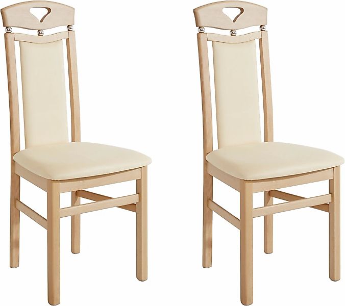 Home affaire Esszimmerstuhl "Berta Küchenstuhl" (Set) 2 Stk. Microfaser Bez günstig online kaufen
