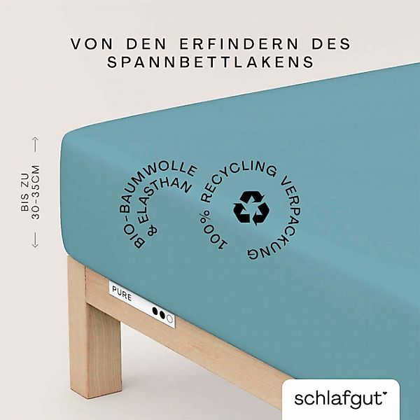 Schlafgut Spannbettlaken »PURE Bio-Baumwolle mit Elasthan, dehnbar blickdic günstig online kaufen