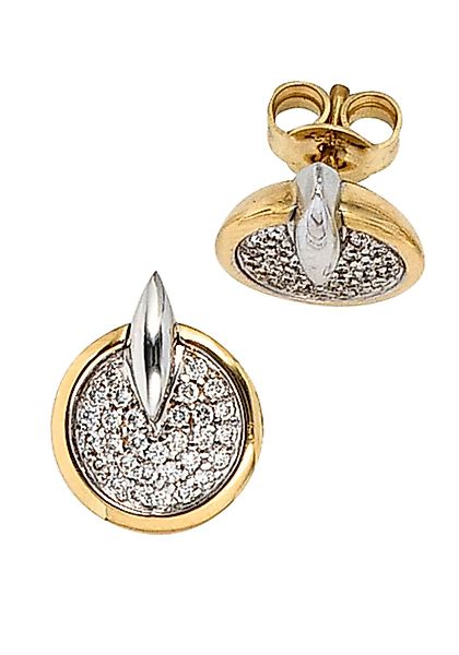 JOBO Paar Ohrstecker "Ohrringe mit 60 Diamanten", 585 Gold bicolor günstig online kaufen