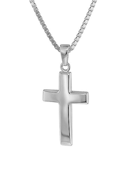 trendor Kette mit Anhänger Kreuz-Anhänger Weißgold günstig online kaufen
