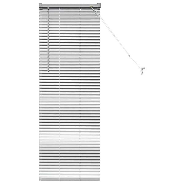 Rollo Fensterjalousie mit Vorhängen Silber Aluminium, günstig online kaufen
