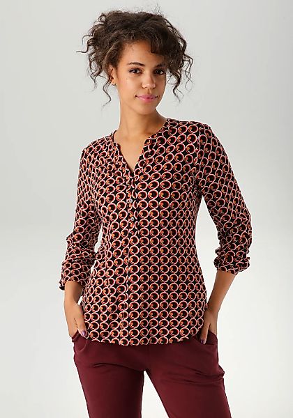 Aniston CASUAL Schlupfbluse, mit ausdrucksvollem Retro-Druck - NEUE KOLLEKT günstig online kaufen
