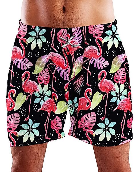 King Kameha Badeshorts Funky Flamingos Hawaii Bade-Shorts Mesh-Einsatz Vers günstig online kaufen