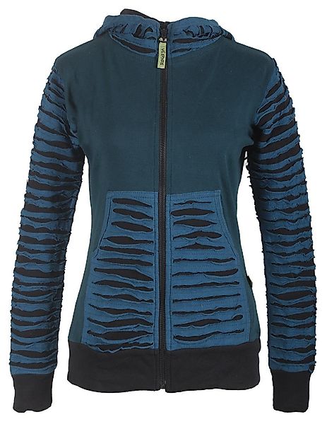 Vishes Kapuzensweatjacke Patchworkjacke Kapuzenjacke Hoodie Cutwork günstig online kaufen