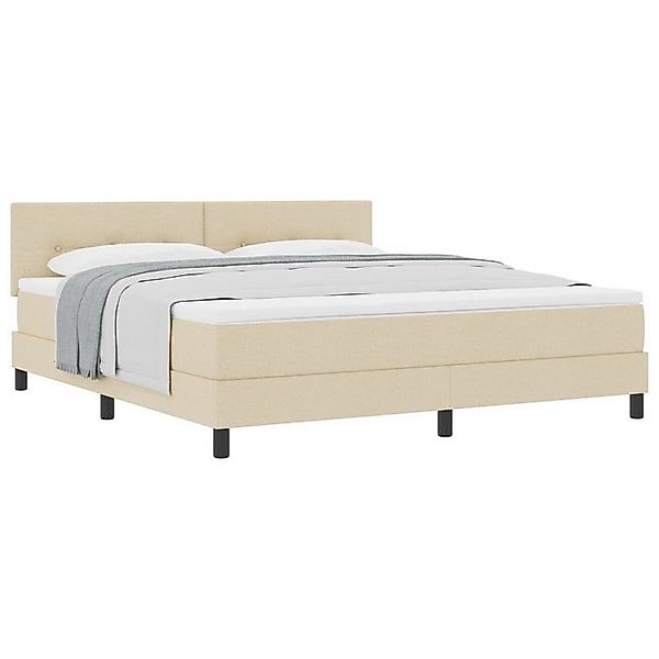 vidaXL Bett Boxspringbett mit Matratze Creme 180x200 cm Stoff (1-tlg) günstig online kaufen