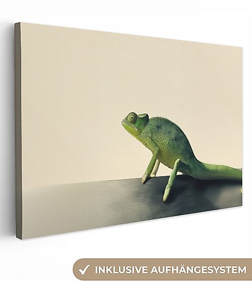 OneMillionCanvasses® Leinwandbild Chamäleon - Grün - günstig online kaufen