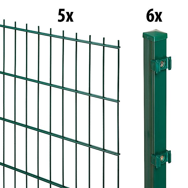 GARDEN N MORE Doppelstabmattenzaun "Standard" 5 Elemente für 10 m, LxH: 200 günstig online kaufen