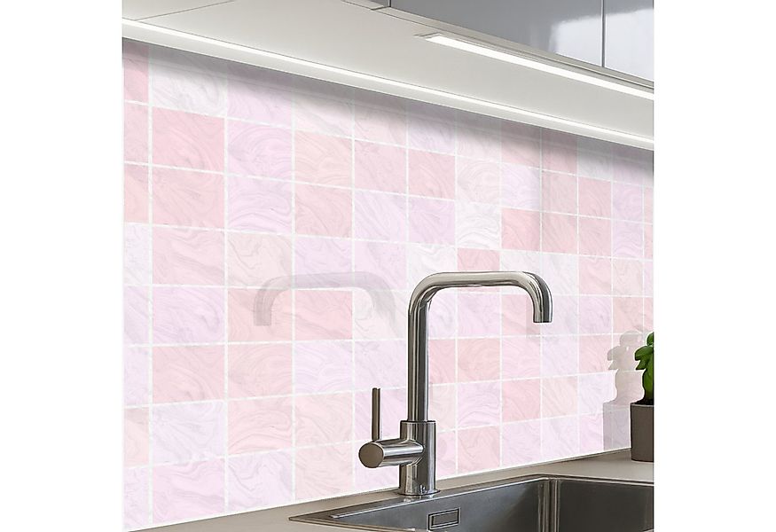 KitchenYeah Küchenrückwand selbstklebend Marmor - Muster - Mosaik - Rosa, ( günstig online kaufen