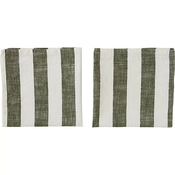 Striped Serviette 45 x 45cm 2er Pack Olive günstig online kaufen