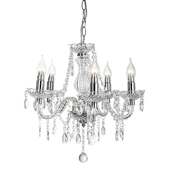 Nowa Lüsterkrone 15100501 Chrom Metall H/D: ca. 150x48 cm E14 5 Brennstelle günstig online kaufen