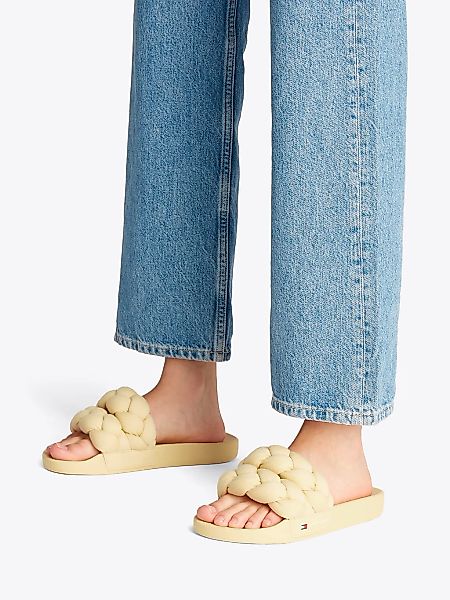 Tommy Jeans TJW BRAIDED SLIDE Pantolette, Sommerschuh, Flats, Schlupfschuh, günstig online kaufen