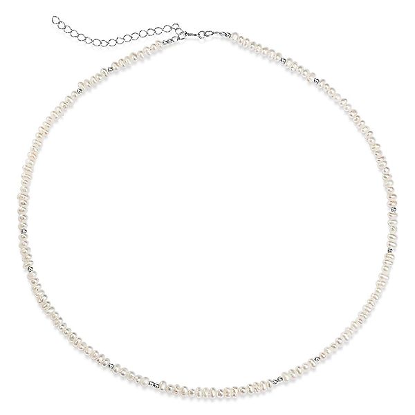 Materia Collier Damen Perlenkette Creme Silber günstig online kaufen