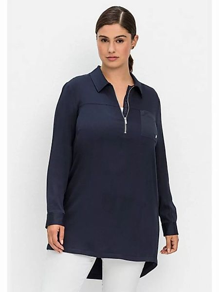Sheego Longtunika Große Größen mit Hemdkragen und Reißverschluss günstig online kaufen
