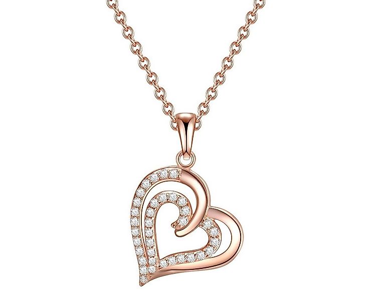 Rafaela Donata Silberkette Herz roségold, mit Zirkonia günstig online kaufen