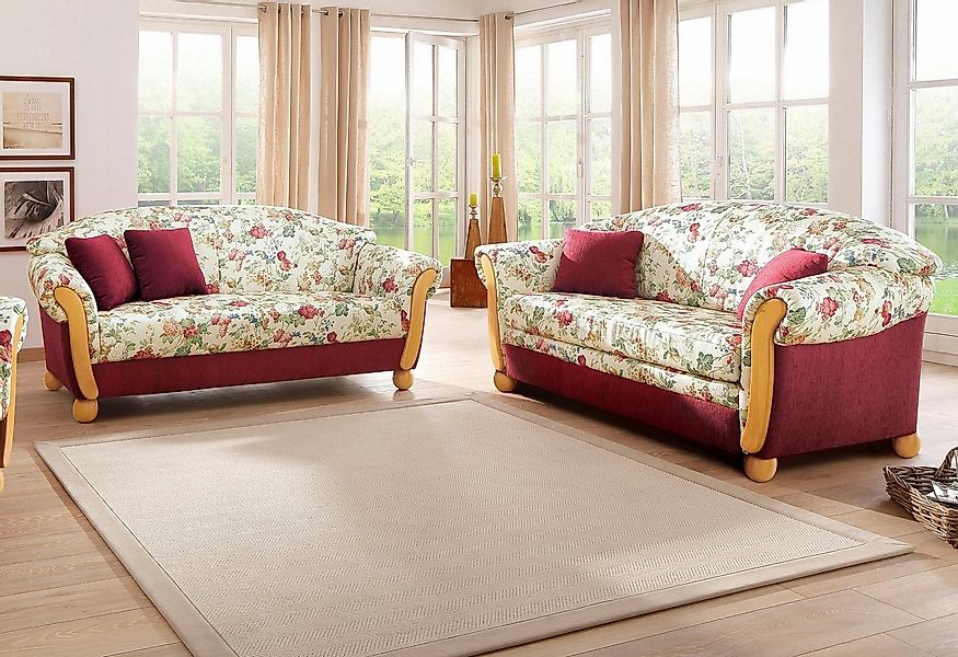 Home affaire Polstergarnitur Milano, bequem durch Federkern, Landhaus Stil, günstig online kaufen