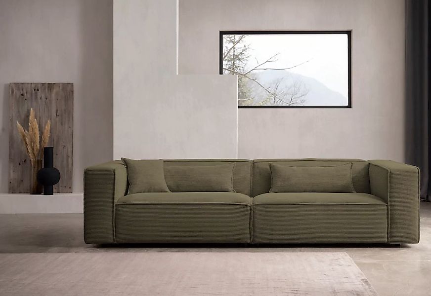 LeGer Home by Lena Gercke 3-Sitzer "PIARA, Couch mit Kedernaht, Sofa in Cor günstig online kaufen