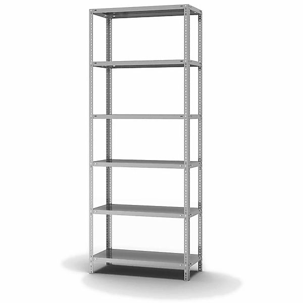 PROREGAL Edelstahlregal Schraubsystem HxBxT 250 x 100 x 40 cm 6 Ebenen Fach günstig online kaufen