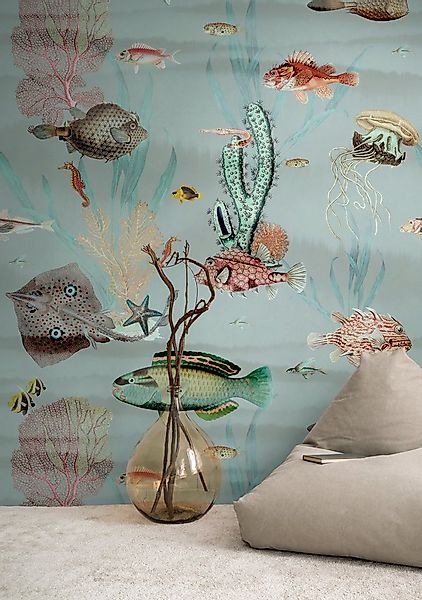 living walls Fototapete THE WALL III Fisch-Tapete Motivtapete Tiere Meer, g günstig online kaufen