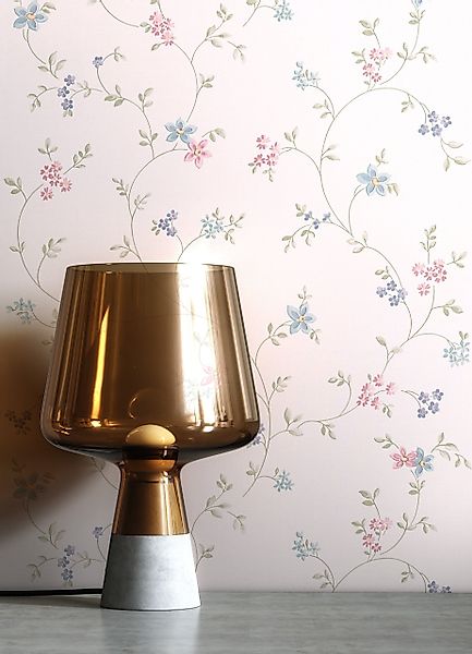 Newroom Vliestapete, Pastellblau Tapete Floral Blumen günstig online kaufen