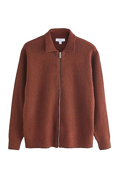 Next Strickjacke Regular Fit Strick-Polohemd mit RV-Ausschnitt (1-tlg) günstig online kaufen