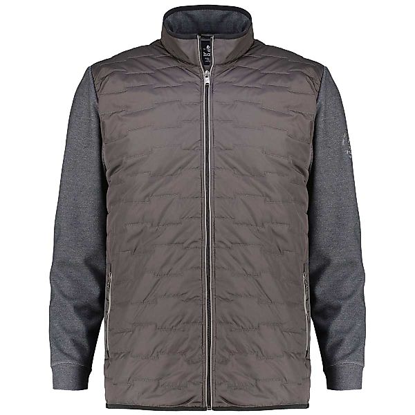 Hajo Sweatjacke mit Steppeinsatz Farbe grau Größe: 3XL günstig online kaufen
