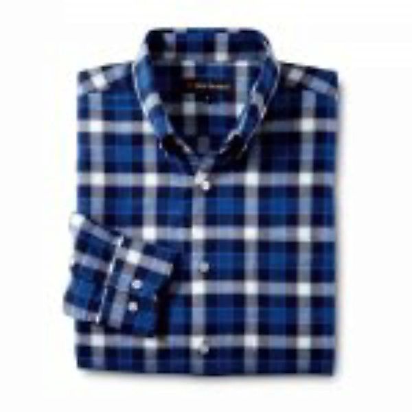 Baumwoll-Flanellhemd, blau günstig online kaufen