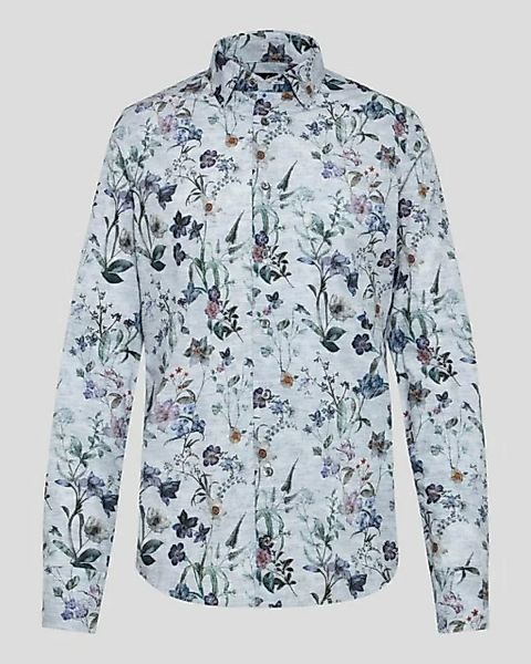 Hemd aus Baumwollpopeline mit Vintage-Denim-Blumendruck Blau günstig online kaufen