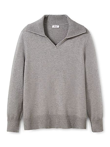 Sheego V-Ausschnitt-Pullover "Große Größen", in A-Linie, mit großem Rippstr günstig online kaufen