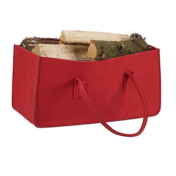relaxdays Holztragetasche 2 x Kaminholztasche aus günstig online kaufen
