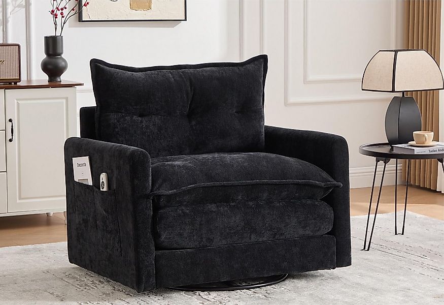 LVHOM Drehsessel Dreh-Loungesessel 360°, XXL Sitzbreite, Seitentasche, 150k günstig online kaufen