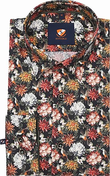 Freizeithemd mit Blumenmuster Mehrfarbig - Größe 39 günstig online kaufen