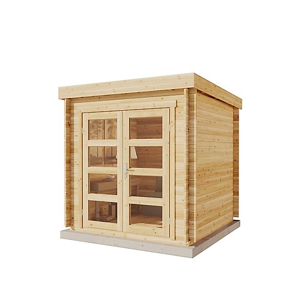 Alpholz Gartenhaus Set Paloma petit Naturbelassen 234x234cm inkl. Dacheinde günstig online kaufen